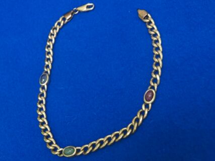Panzerarmband / Armkette mit 3 Edelsteinen