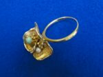 Goldring mit Blüte - Unikat - Auftrags Goldschmiede Meisterarbeit - 14 Karat - Türkis - Perle