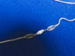 Antike Venezianische Silberkette mit Barock Perle - Altsilber