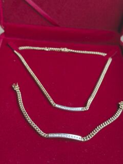 Exklusives Schmuckset Collier & Armband 14 Karat - Brillanten