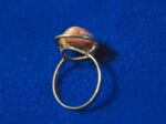 Goldener Vintage Damenring "Rhodochorisit" 14 Karat rosa