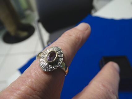 Goldener Damenring VINTAGE 14 Karat mit Amethyst