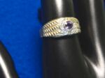 Goldener Damenring VINTAGE 14 Karat GG mit Amethyst und Brillanten
