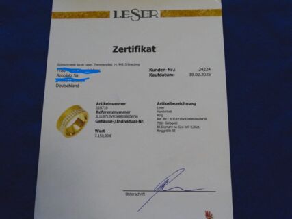 Goldener Damenring 18 Karat mit Diamanten