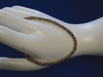 Goldarmband Kugelglieder Tricolor 14 Karat