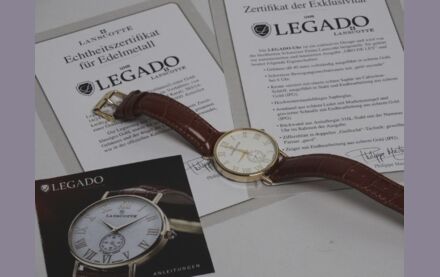 Goldene Herrenuhr LANSCOTTE 14 Karat - limitierte Auflage Nr. 22 von 1000