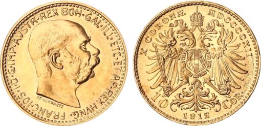 Goldm&uuml;nze &Ouml;sterreich 10 Corona -1912 - Franz Joseph I.