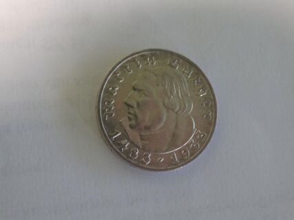 5 Reichsmark "Deutsches Reich" 1933 - Martin Luther - 450 Jahre