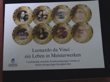 Sonderpr&auml;gung "Leonardo da Vinci" Komplettset 8 St&uuml;ck - vergoldet