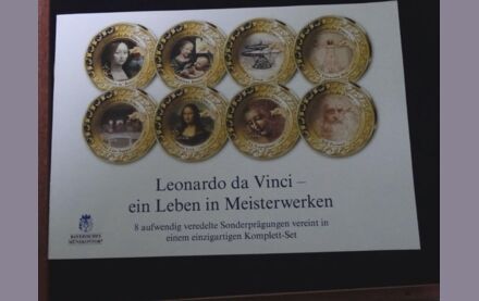Sonderpr&auml;gung "Leonardo da Vinci" Komplettset 8 St&uuml;ck - vergoldet