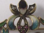 Antike Brosche 18K mit Diamanten und Rubinen um 1900