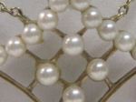 Collier - 14 Karat mit Perlen und Diamanten um 1900