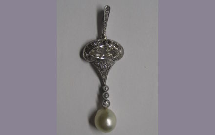Art Deco - Diamant Platin Anhänger