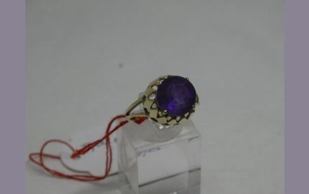 Antiker Damenring Gold mit Amethyst