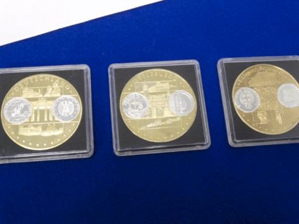 EURO - Erstabschläge - Gedenkprägung - Münze - vergoldet