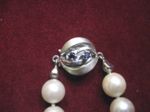 Perlenkette - Schließe 585 er / GG / WG mit Saphiren