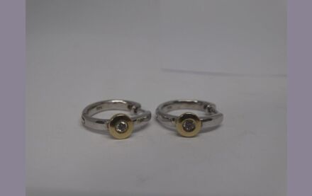 Ohrringe 585 er WG / GG mit kleinen Brillanten