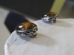 Designer Silberschmuck Set "TIGERAUGE" Kette - Ohrringe