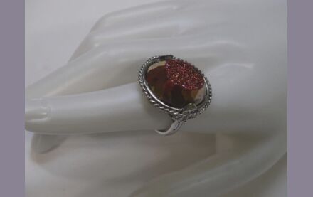 Solitär - Ring Achat - Druse 925