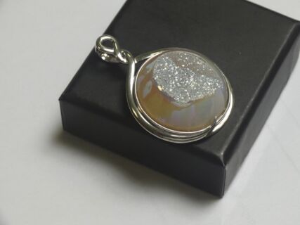 Seltener Anhänger - Silber - Besatz - Pendant Golden Peach